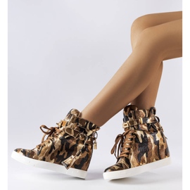 Sneakers con zeppa mimetiche marroni di Annabelle beige 1