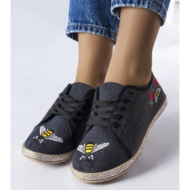 Espadrillas glitterate di colore nero di Malia 1