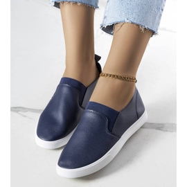 Sneakers in ecopelle blu navy di Leroy 1