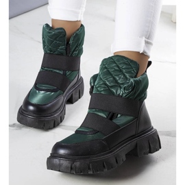Stivali da neve slip-on isolanti verdi di Francisco nero 1