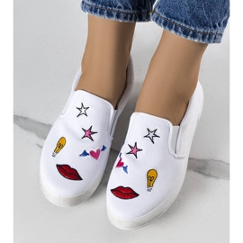 Sneaker Anais in tessuto bianco con toppe bianca 1