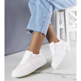 Sneaker Kristie rosa con plateau bianca 1