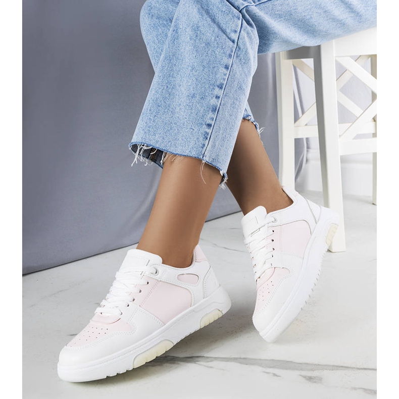 Sneaker Kristie rosa con plateau bianco 1