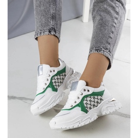 Sneakers bianche e verdi da donna di Florival bianco 1