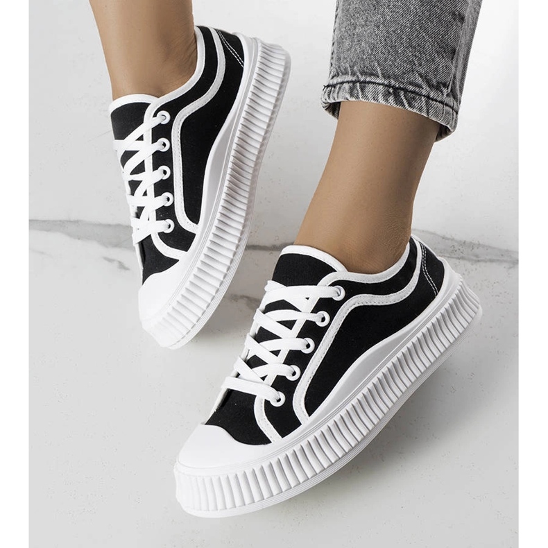 Sneakers nere con plateau di Johanna nero 1