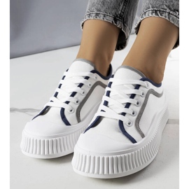 Sneaker Johanna bianca con plateau bianco 1