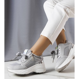 Sneakers con zeppa grigie di Stacey grigio 1