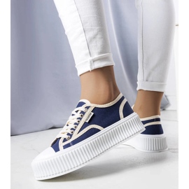 Sneakers con plateau blu navy di Connie 1
