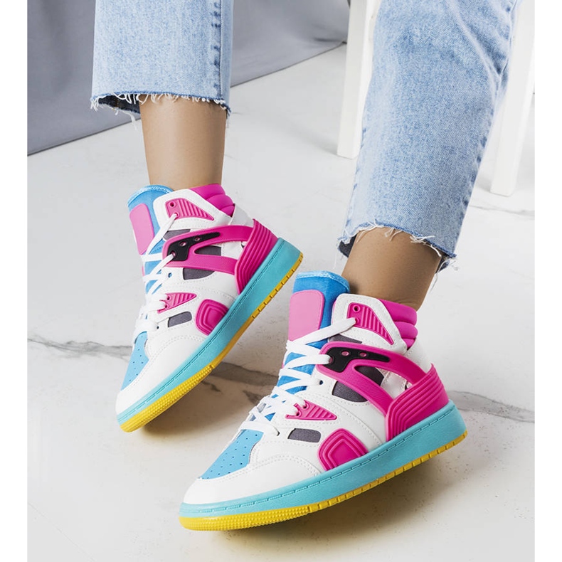 Sneaker alte di colore rosa di Marjorie bianco 1
