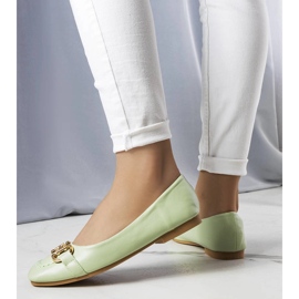 Ballerine verdi con decoro Iris oro verde 1