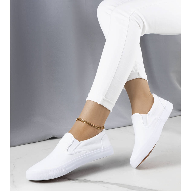 Sneakers slip-on Candace in tessuto bianco bianca 1