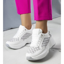 Sneakers bianche con monogramma Margie bianca 1