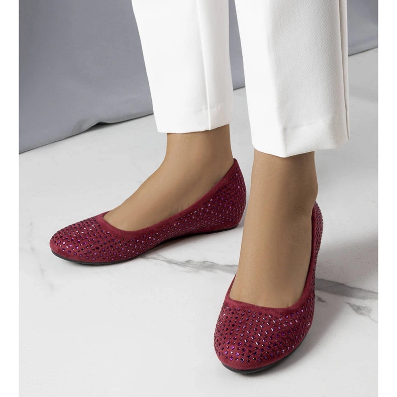 Ballerine bordeaux con zeppa rivestita di Julie rosso 1