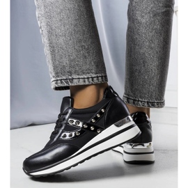 Sneakers nere con suola spessa di Mely nero 1
