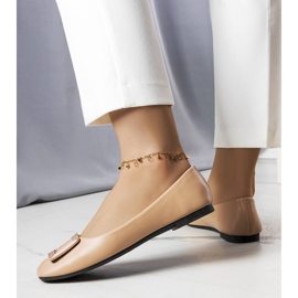 Ballerine marroni con fibbia Sheller beige 1