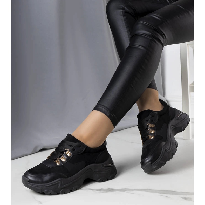 Sneaker Jenna nera in tessuto misto nero 1