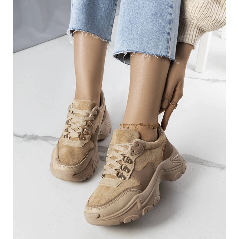 Sneaker beige in tessuto misto di Jenna 1