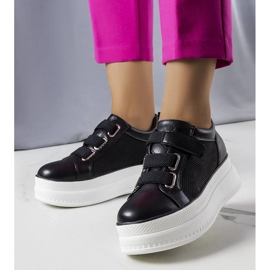 Sneakers nere con plateau di Armina nero 1