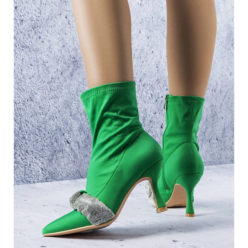 Stivali verdi decorati con strass Caisse verde 1