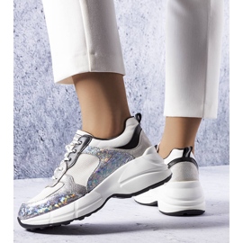 Sneakers argentate con inserti metallici di Béri d'argento 1