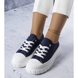 Sneakers con plateau blu navy di Bellemare 1