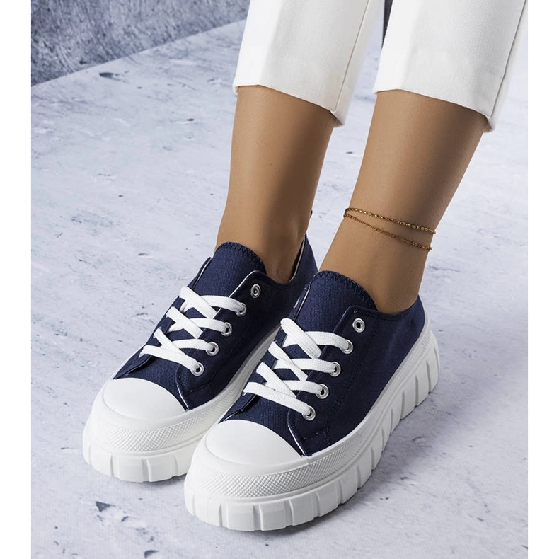 Sneakers con plateau blu navy di Bellemare 1