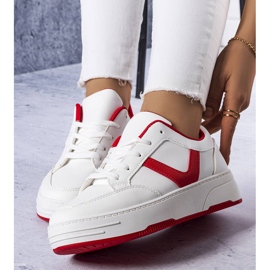 Sneakers con plateau bianche e rosse di Trépani bianco 1