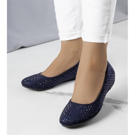 Ballerine blu navy con zeppa rivestita di Julie 1