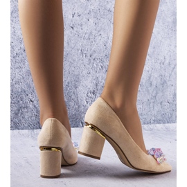 BM Décolleté cammile beige decorate con cristalli 2