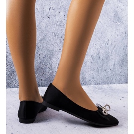 Ballerine nere con fiocco e strass di LaGarde nero 1