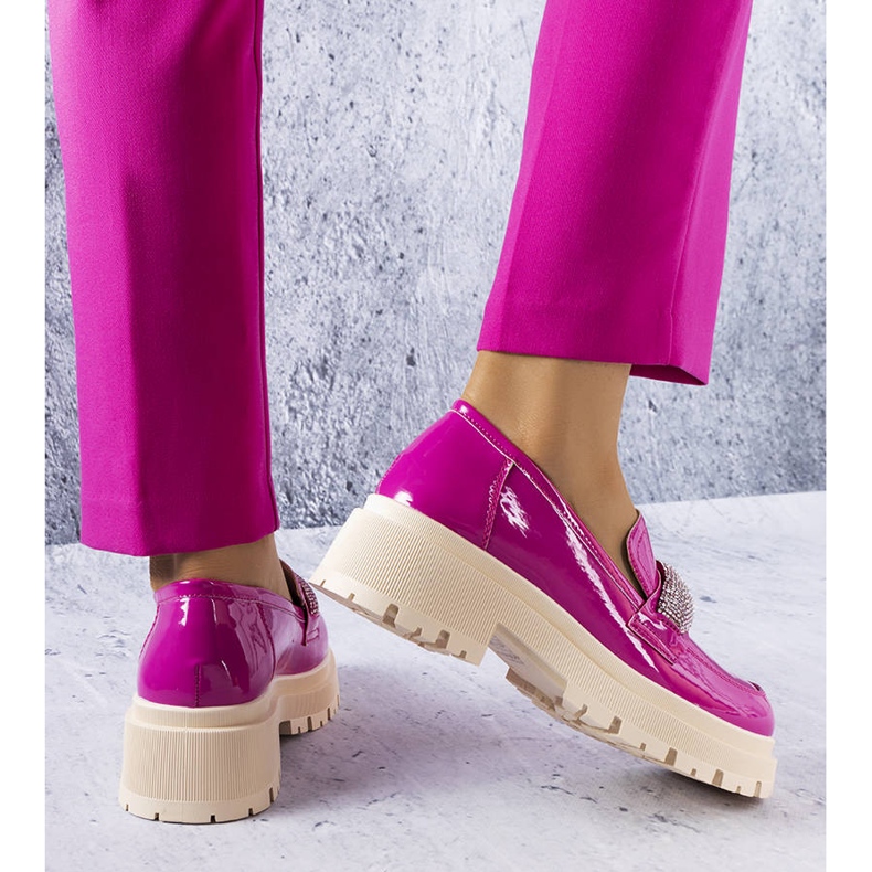 Francesine laccate rosa con zirconi di Mouss 1