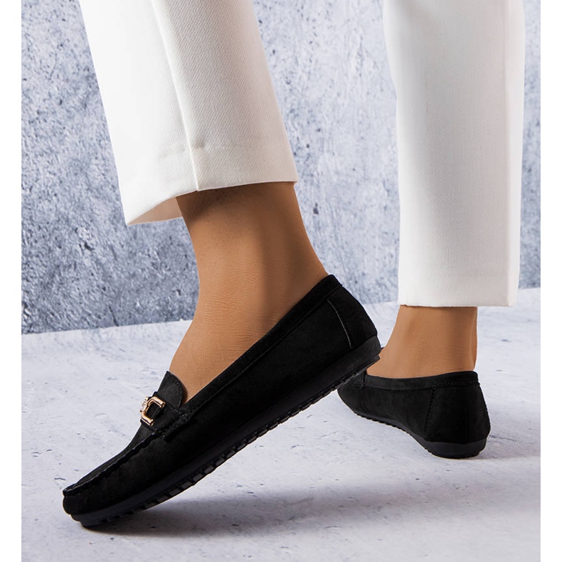 Mocassini neri Charrette con sottopiede in pelle nero 1