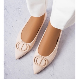 Ballerine beige in ecopelle scamosciata di Grignon 1