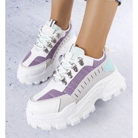 Chunky sneakers da donna grigie bianca 1