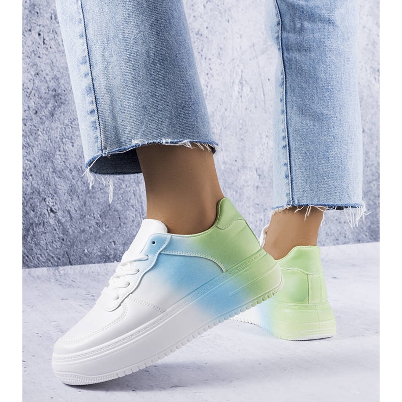 PA1 Sneakers con plateau bianche e verdi di Lance bianca blu verde 1