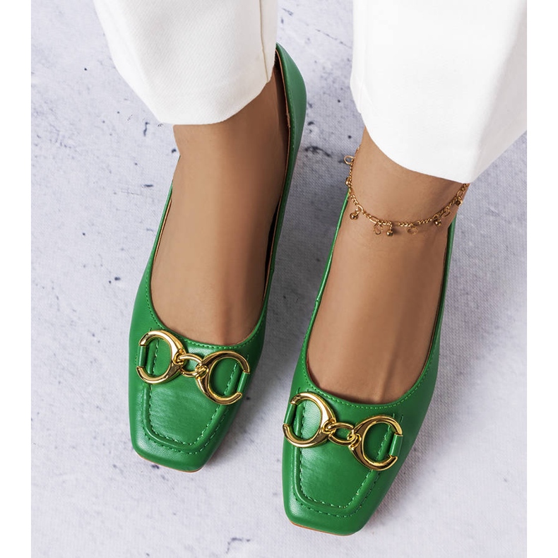 Décolleté verdi con punta squadrata di Neufvill verde 1