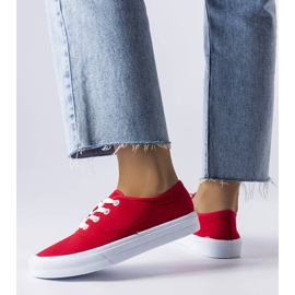 Sneakers Fantina in tessuto rosso 1