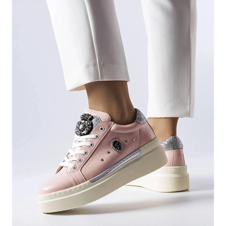 Sneakers rosa con zeppa bassa di Cuillerier 1