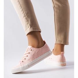 Sneakers rosa con ricamo Big Star LL274224 1