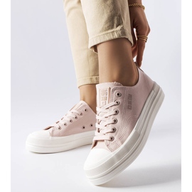 Sneakers con plateau rosa di Big Star LL274970 bianco 1