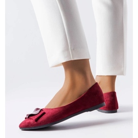 Ballerine bordeaux decorate con strass Rémy rosso 1
