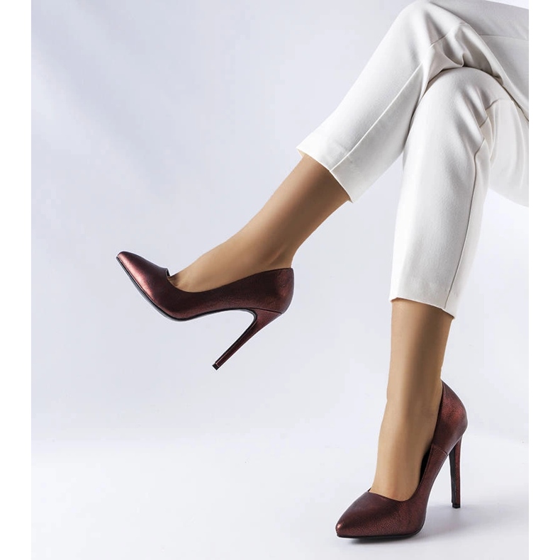 Scarpe con tacco glitterate rosse di Sébastopol rosso 1