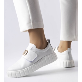 Sneaker Vinceza bianche con velcro bianco 1