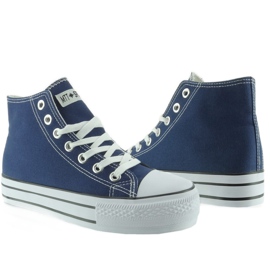 Sneakers blu navy con doppia suola 1
