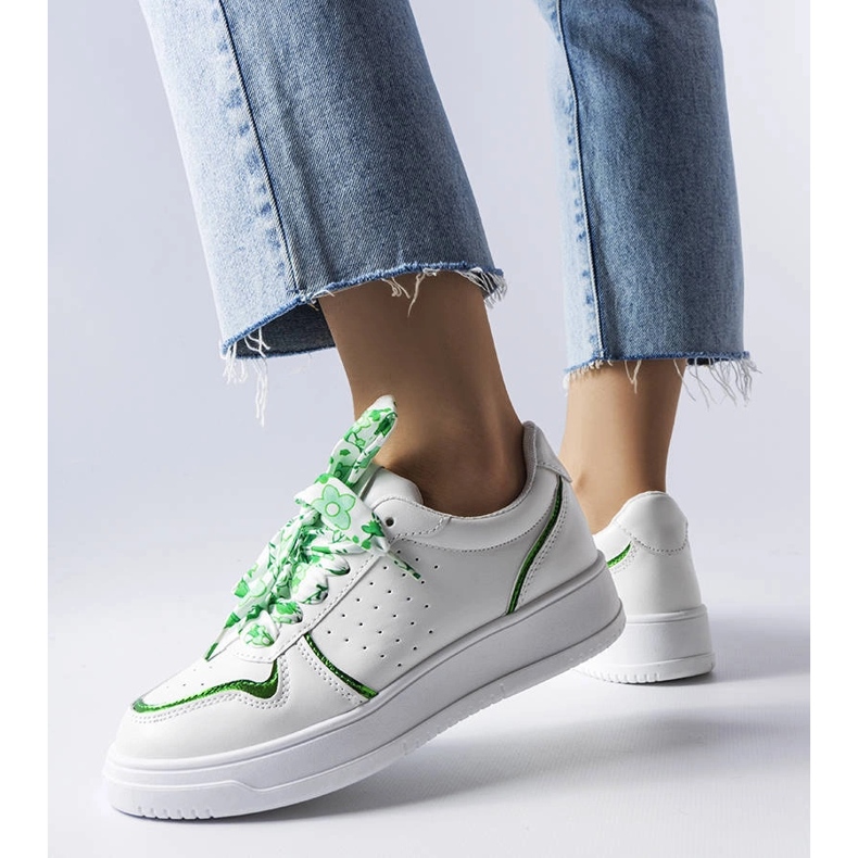 Sneakers bianche legate con nastro Pryor bianco 1