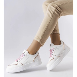 Sneakers bianche legate con nastro Pryor bianca 2