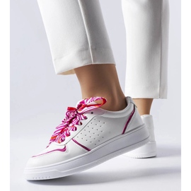 Sneakers bianche legate con nastro Pryor bianco 1
