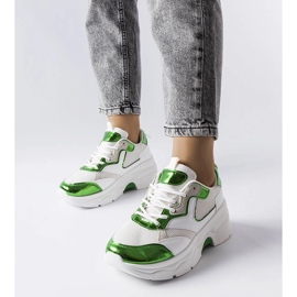 Sneakers bianche e verdi da donna di Séguin bianco 1