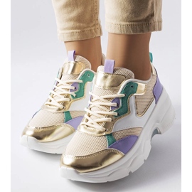 Sneakers bianche e oro da donna di Séguin beige 1