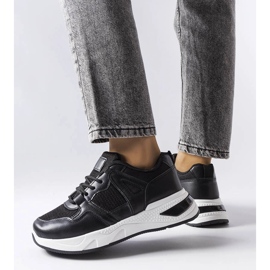 Sneakers nere realizzate con materiali combinati di Caya nero 1